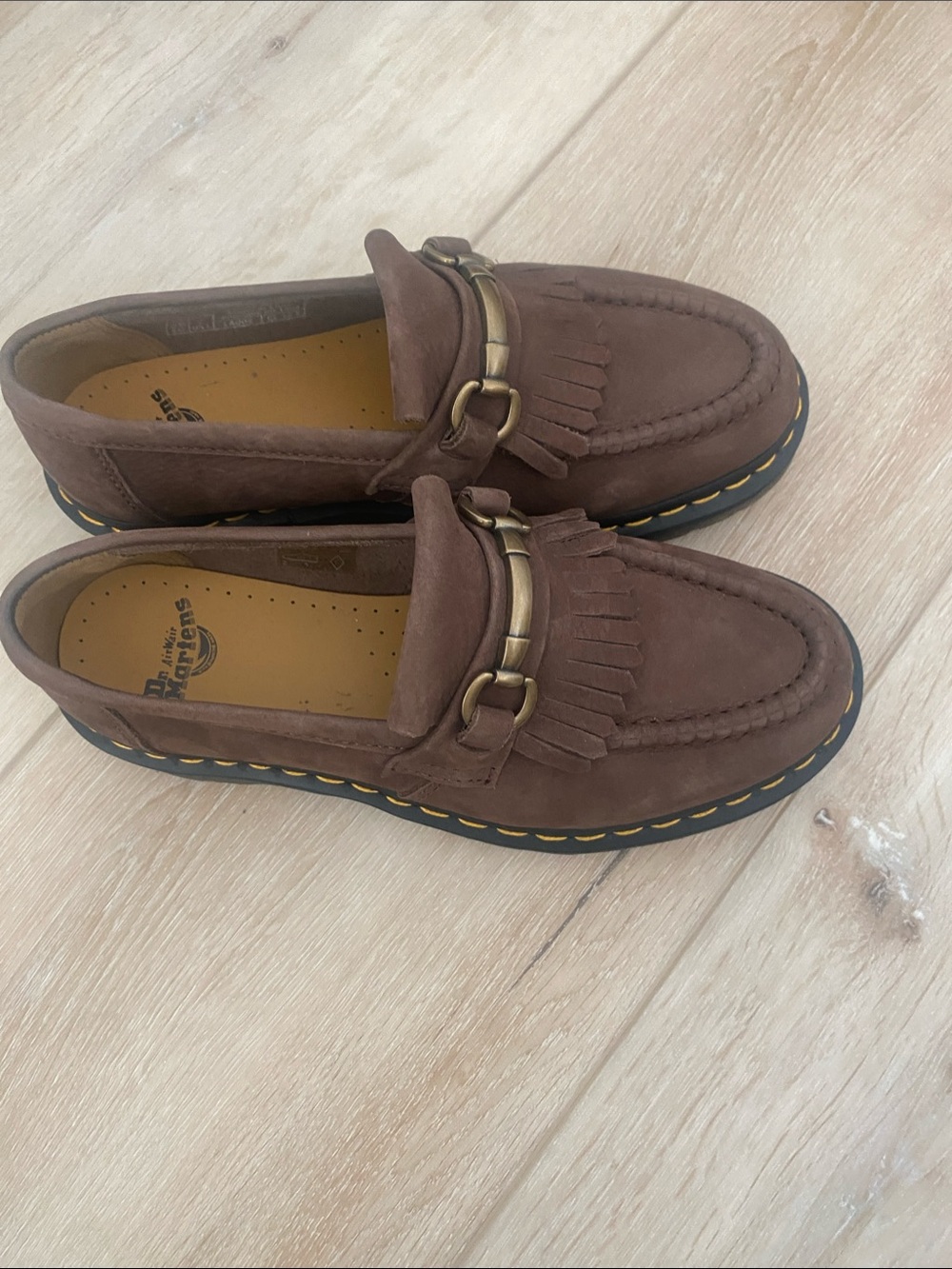 Dr. Martens Women's Brown Suede Kiltie Loafers